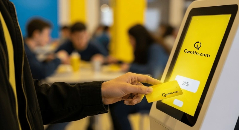 Kantin otomasyonu ile öğrenci alışveriş süreci görselidir.